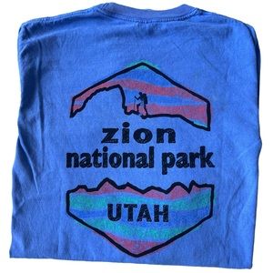 Zion national park periwinkle blue long sleeve tee